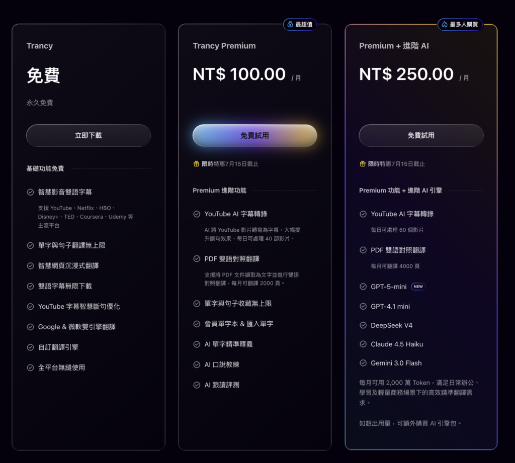 AI Trancy 學英文